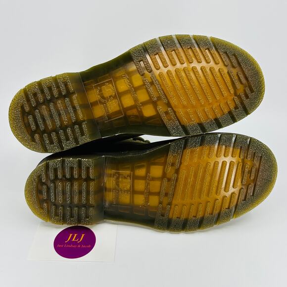 Dr. Martens Women's 101 UB Muted Olive Tumbled Nubuck Leather Ankle Boots Size 7 - Picture 10 of 11